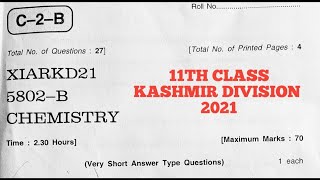 11th class chemistry paper 2021 Annual Regular Kashmir division | chemistry screenshot 2