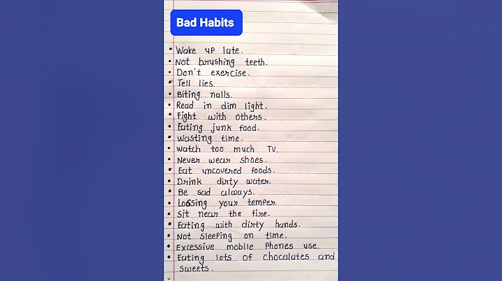 10 bad habits in english || Bad habits essay in english 10 line #habits
