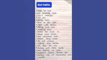 10 bad habits in english || Bad habits essay in english 10 line #habits