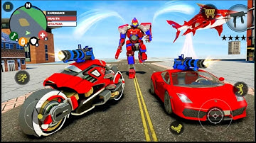 Robot Shark Attack: Transform Robot Shark Games * Android Gameplay