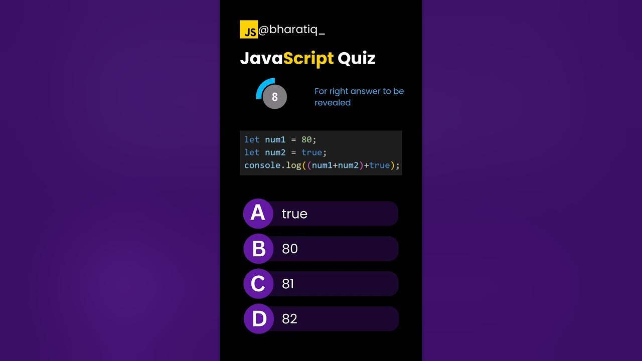 JavaScript Daily Quizes By Bharat IQ #jsquizes #bharatiq - YouTube