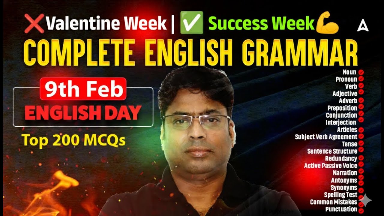 Complete English Grammar for Competitive Exams | English Grammar Important MCQS by Abhishek Sir