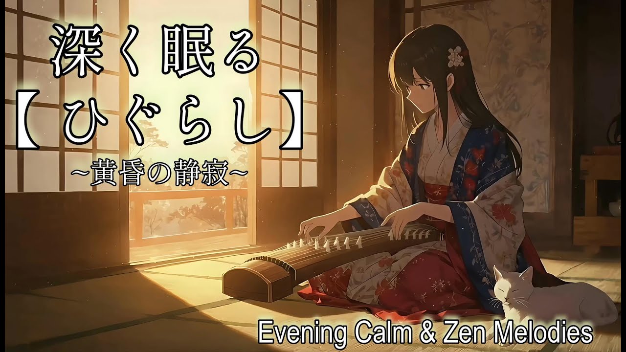 深く眠る【ひぐらし】琴の音色とひぐらしの鳴き声｜Evening Calm & Zen Melodies