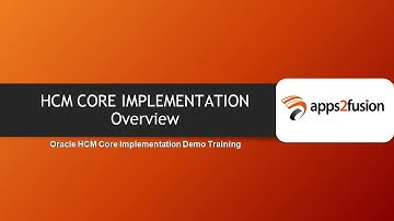 Overview Of HCM Core Implementation