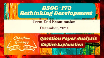BSOG-173 Exam Preperation|Study Tips|Answer Writing Tips|Rethinking Development|Points to Remember