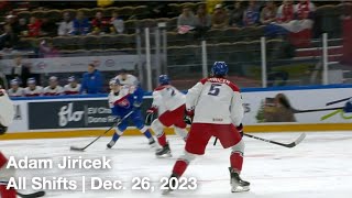 Adam Jiricek | All Shifts | Team Czechia U20 vs. Team Slovakia U20 (WJC) | 12 26 2023