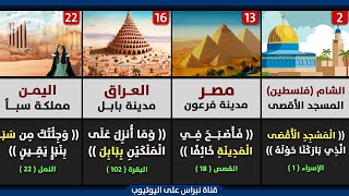 تعرف على جميع البلدان والأماكن والبحار والجبال المذكورة في القرآن الكريم بإختصار | الدول في القرآن 📗