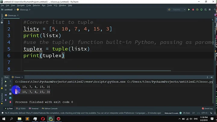 How to to convert a list to a tuple in Python