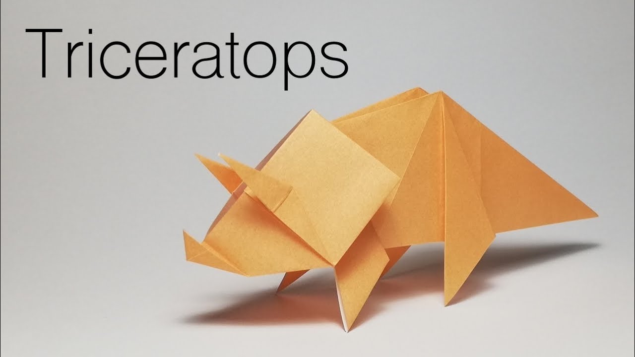 How to make a Triceratops - Dinosaur 53 [Origami Hiroshi] - YouTube