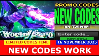New Codes November 16, 2025 World Zero Anime Rpg Roblox Limited Codes Time