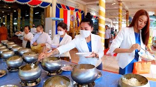 Pchum Ben Day 2022, People Activities, Cambodia Traditional Dress, Food at Pagoda on Day 13