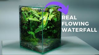 making a nano jungle waterfall in a glass tank | terrarium | paludarium