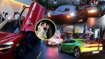 CHIÊM NGƯỠNG dàn SIÊU XE BẠC TỶ trình diễn tại đám cưới Cường Đôla - Đàm Thu Trang!
