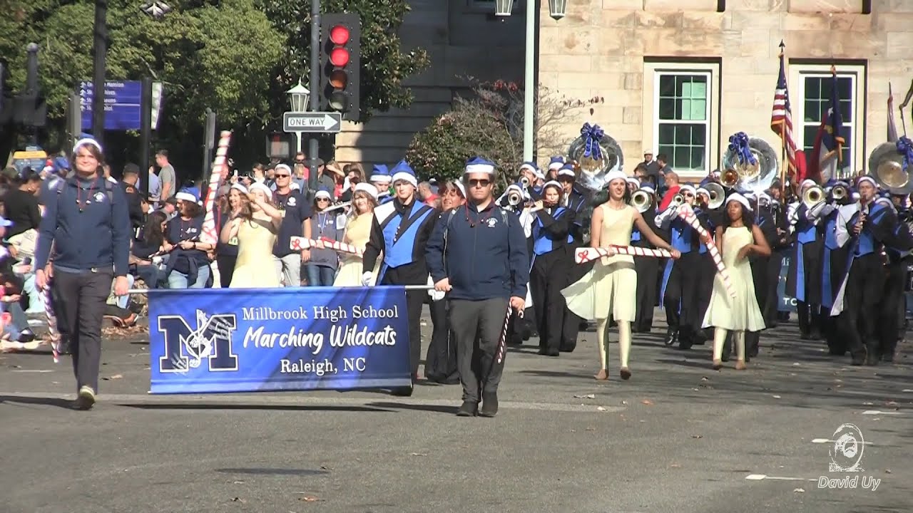 Millbrook High School Marching Band in the 2025 Raleigh Christmas Parade