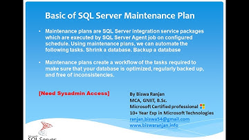 Optimizing Database-Basic of SQL Server maintenance plan