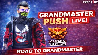 GRANDMASTER PUSH LIVE 🔥 Road to Grandmaster | CS Rank Pushing (Free Fire Live Hindi)