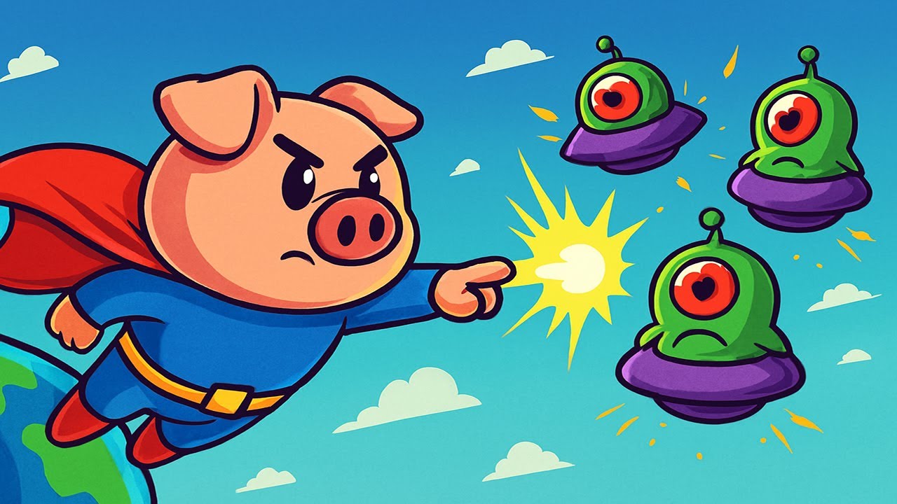 Суперсвин спасает Землю! Эпическая битва с инопланетянами и суперспособностями 🐷⚡ - 02
