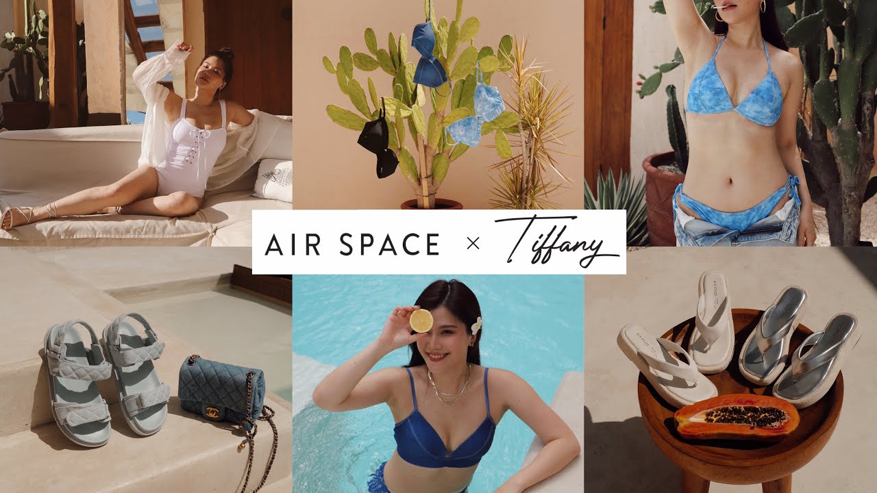 AIR SPACE x TIFFANY 二度聯名重磅來襲🔥牛仔風爆乳比基尼/連身馬甲縮腰泳裝/藤編厚底夾腳拖/牛仔菱格壓紋涼鞋👡 縮圖