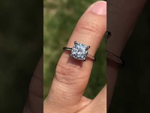 Cushion Moissanite Petite Cathedral Solitaire ring video