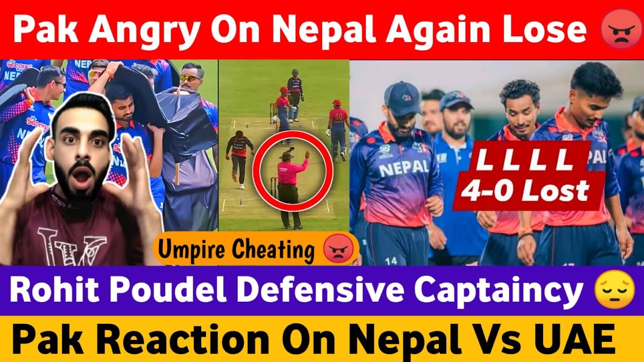 pak angry 😡 on nepal again lose 4-0 | pak reaction on nepal vs uae cwc ...