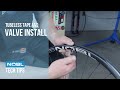 Tubeless tape and valve install.