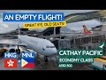 An empty cathay pacific a330  hong kong to manila  economy class  trip report