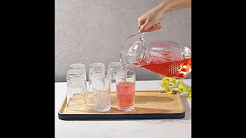 Transparent Glass Water Jug Set With Lid Glassware Glasswarecollection 