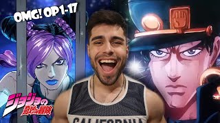 First Time REACTING to JOJO's BIZARRE ADVENTURE Openings (1-17) - Blind REACTION/REVIEW