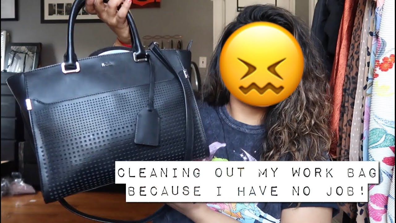 CLEANING OUT MY WORK BAG SINCE I HAVE NO JOB! | REESIIBABE - YouTube