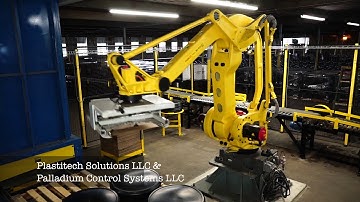 Robotic System for Palletizing 220-pound Tubs of Cattle Feed – Palladium Robotics