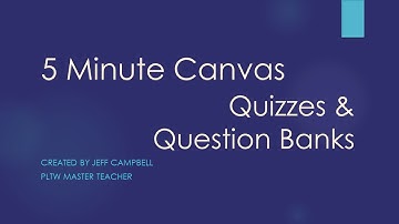 5 Minute Canvas - Quizzes and Question Banks