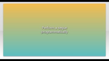 Perform a segue programmatically