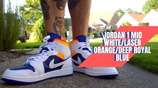 jordan 1 mid white laser orange deep royal blue