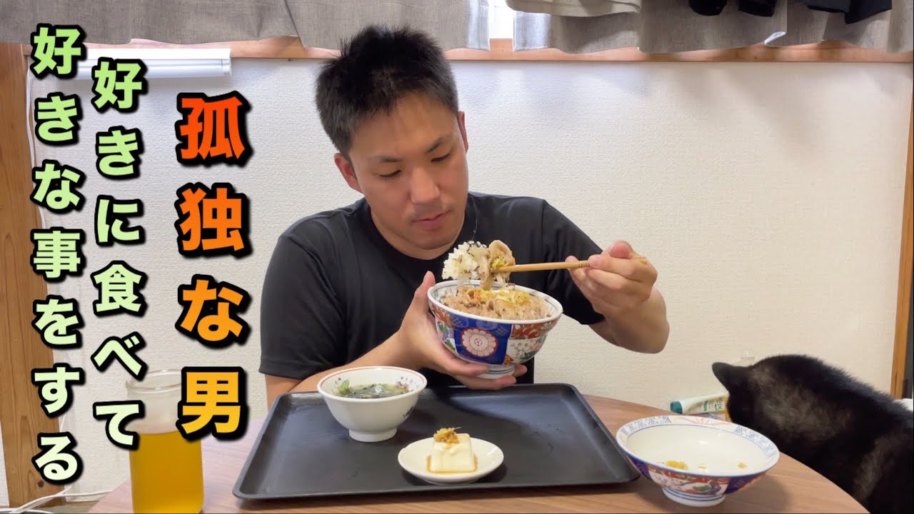 孤独な男 ネギ塩豚カルビ丼を食べて腹を満たし 好きな事をして満喫する休日