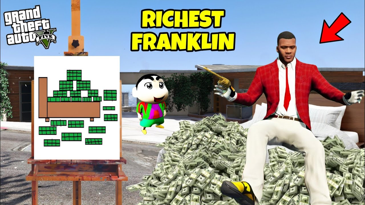 FRANKLIN DRAW A BED FULL OF CASH WITH HELP OF MAGICAL PAINTING BOARD