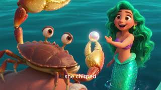 The mermaid finds a magical pearl.