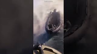 Helmet cam view of a CH-47 Chinook dropping a rubber boat into the water #shorts #usarmy #military