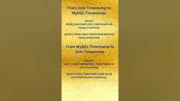 What is the possible way to convert between Unix timestamp and MySQL timestamp