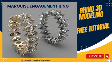 Jewelery cad Design Marquise Engagement Ring 3D modeling in rhino3D #Free Tutorial