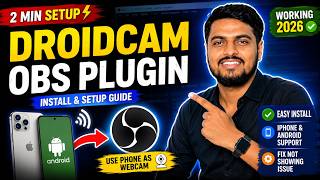 How to Install DroidCam OBS Plugin on PC (2026) | Use iPhone & Android as Webcam | Full Setup Guide screenshot 1