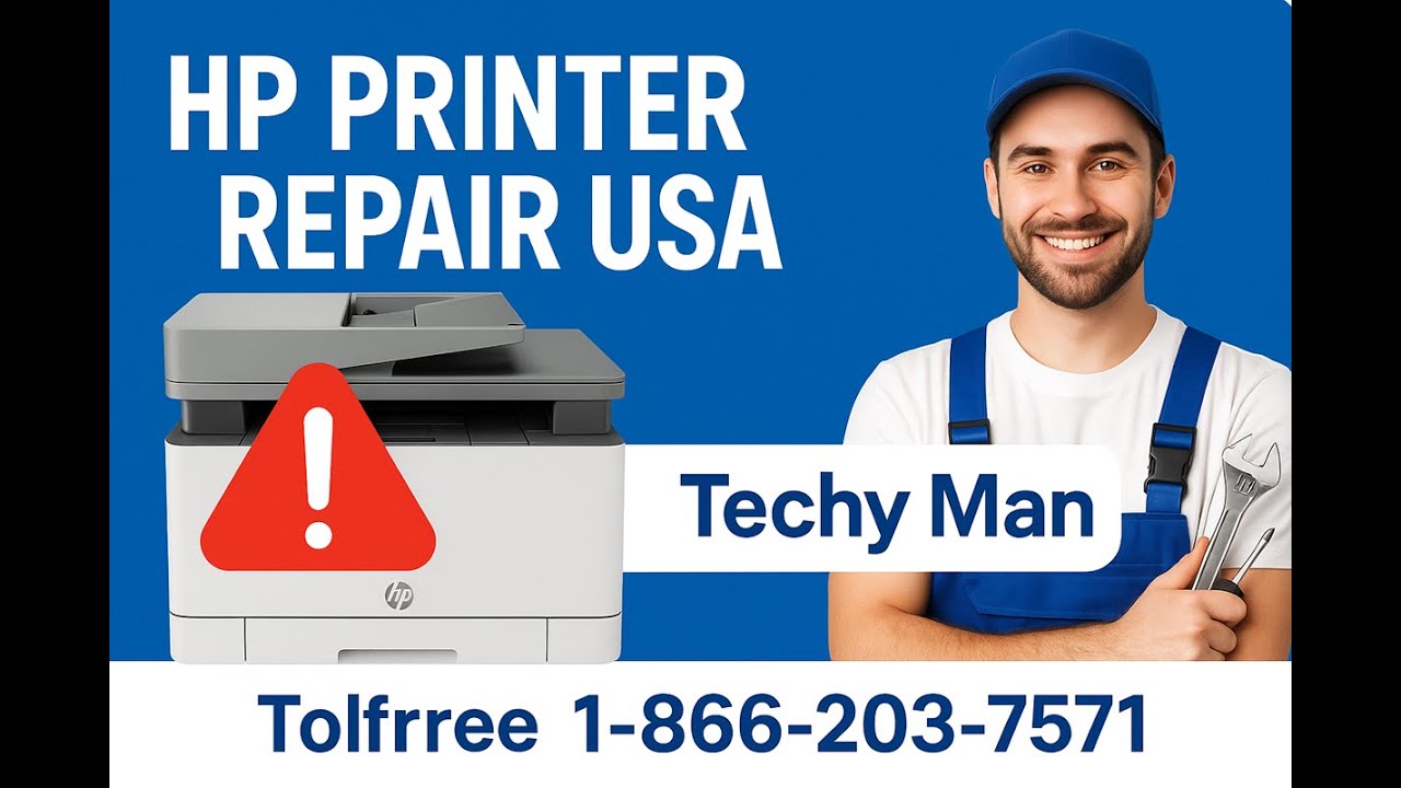 HP Printer Repair Service USA | Call Techy Man at 1-866-203-7571 - YouTube