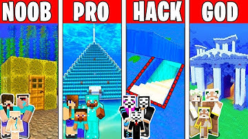 Minecraft NOOB vs PRO vs HACKER vs GOD: FAMILY UNDERWATER BASE in Minecraft Challenge!