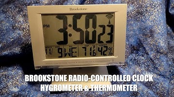 Brookstone Radio-controlled Clock with Hygrometer and Thermometer