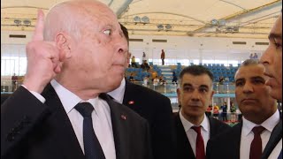 الرئيس يبكي غضبا  وقهرا بسبب تدنيس الراية التونسية اثر زيارة غير معلنة  إلى المسبح الأولمبي برادس