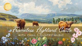 Cozy Country Screensaver with Highland Cows | Original Country Music & Nature Views screenshot 5