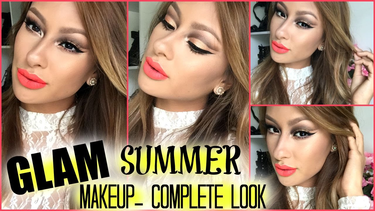 GLAM Summer Cut Crease Makeup!! Complete Look