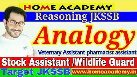 Analogy #reasoning #jkssb #stockassistant #wildlifeguard #veterinary assistant#homeacademy