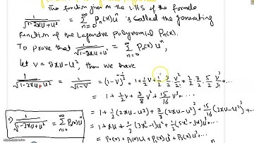 Generating function of Legendre polynomials