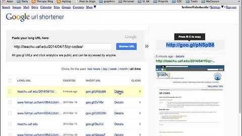 Using goo.gl for QR Codes