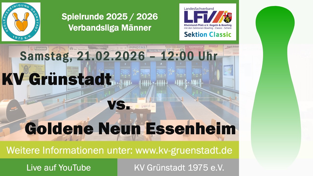 Verbandsliga RLP Männer - 13. Spieltag: KV Grünstadt - Goldene Neun Essenheim